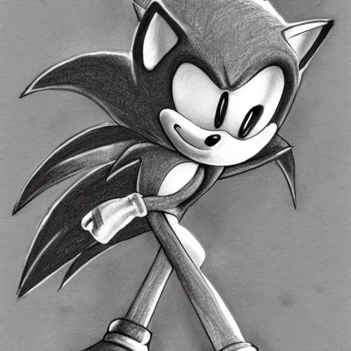 Image similar to pencil sketch of sonic from sonic heroes