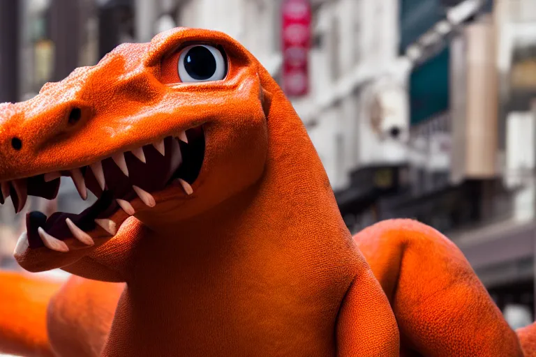 Image similar to closeup potrait of charizard on broadway, natural light, sharp, detailed face, magazine, press, photo, Steve McCurry, David Lazar, Canon, Nikon, focus