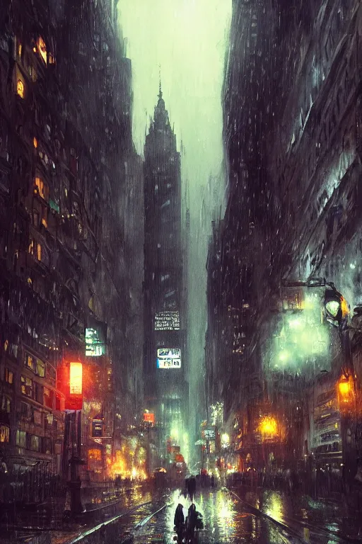 Prompt: Street shot, gotham City in a rainy night, dynamic lighting, volumetric, bokeh, cinematic, establishing shot, extremly high detail, photo realistic, cinematic lighting, post processed, concept art, artstation, matte painting, style by eddie mendoza, raphael lacoste, alex ross