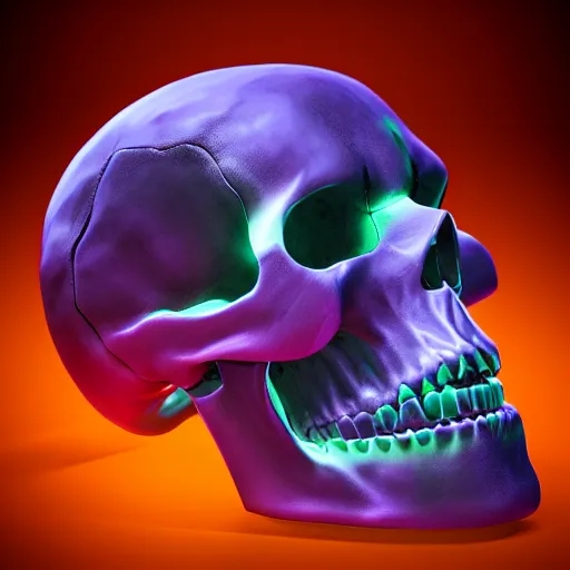 Prompt: glowing skull with number 8 embossed on forehead, detailed, realistic, photo, 3D