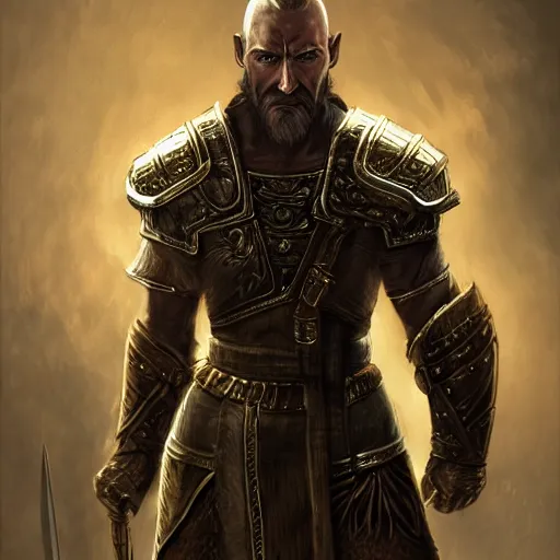 Image similar to unknown the elder scrolls vi nord character portrait partially clothed in metal - plated battle armor atmospheric lighting painted intricate