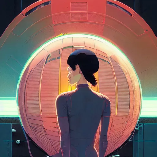 Image similar to Portrait of an engineer with helmet, very coherent, painted by painted by James Gilleard, airbrush, art by JamesJean and fine details. Anime. realistic shaded lighting poster by Ilya Kuvshinov katsuhiro otomo ghost-in-the-shell, magali villeneuve, artgerm, Jeremy Lipkin and Michael Garmash and Rob Rey