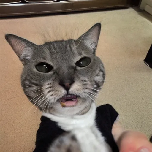 Image similar to selfie of a funny cat