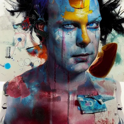 Image similar to mister clean as delirium from sandman, ( hallucinating colorful soap bubbles ), by jeremy mann, by sandra chevrier, by dave mckean and richard avedon and maciej kuciara, 8 0's, punk rock, tank girl, high detailed, 8 k