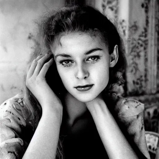 Image similar to photo portrait of a young beautiful ukrainian woman by terry o'neill