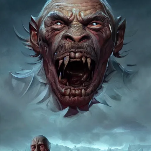 Image similar to putin ugly monster, portrait, highly detailed, full body, digital painting, trending on artstation, concept art, sharp focus, illustration, art by artgerm and greg rutkowski and magali villeneuve