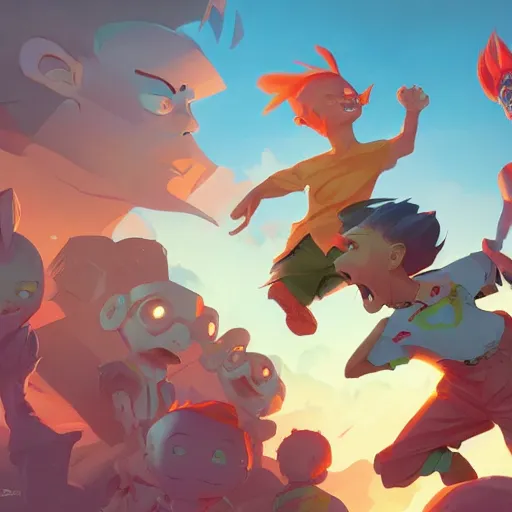 Image similar to hero world rugrats, behance hd by jesper ejsing, by rhads, makoto shinkai and lois van baarle, ilya kuvshinov, rossdraws global illumination