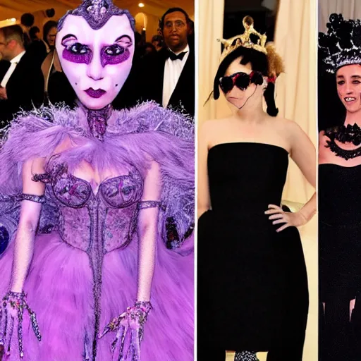 Image similar to the met gala but everyone looks like eldritch abominations