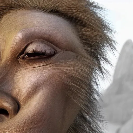 Prompt: Marjorie Taylor Green as a Neanderthal, real-life, ultra detailed, 8k resolution, ultrarealistic