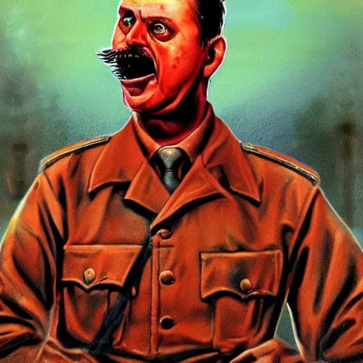 Prompt: igor ivanovich strelkov became an bloody aggressive degenerate hellfire demon calling for total mobilization, photo - realistic, color image, 2 k, highly detailed, bodyhorror, occult art