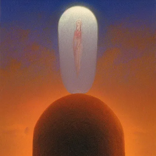 Image similar to Ruby potion, inner light. Concept art. Beksinski