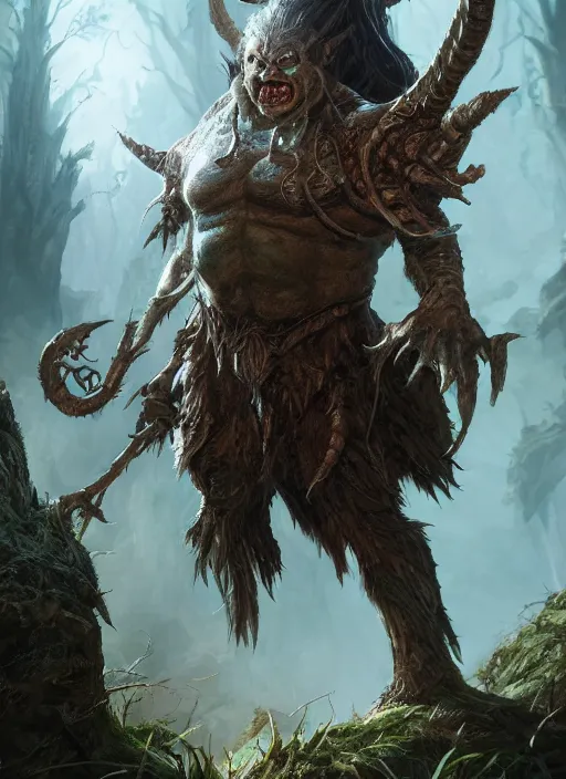 Image similar to wretched troll, ultra detailed fantasy, elden ring, realistic, dnd character portrait, full body, dnd, rpg, lotr game design fanart by concept art, behance hd, artstation, deviantart, global illumination radiating a glowing aura global illumination ray tracing hdr render in unreal engine 5