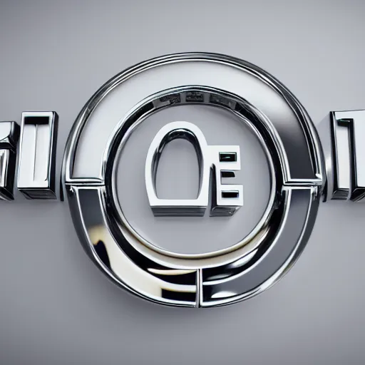 Image similar to a chrome logo that says! dream, typography, 3 drender, octane render