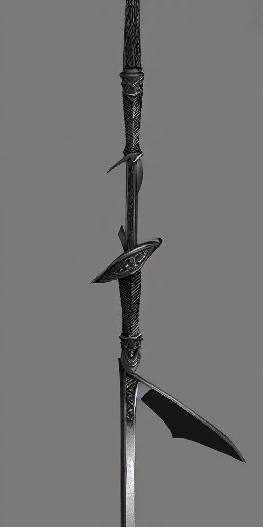 Image similar to long sword, black skeleton sword guard, orthographic. studio lighting, dark souls, photorealistic