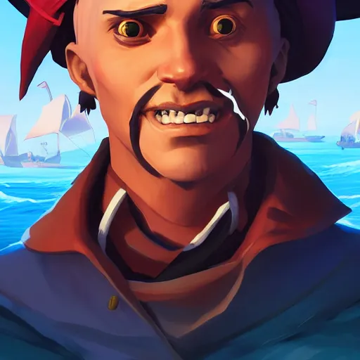 Image similar to painting jack the pirate on sea of thieves game avatar hero smooth face median photoshop filter cutout vector behance hd by jesper ejsing, by rhads, makoto shinkai and lois van baarle, ilya kuvshinov, rossdraws, illustration, art by ilya kuvshinov and gustav klimt