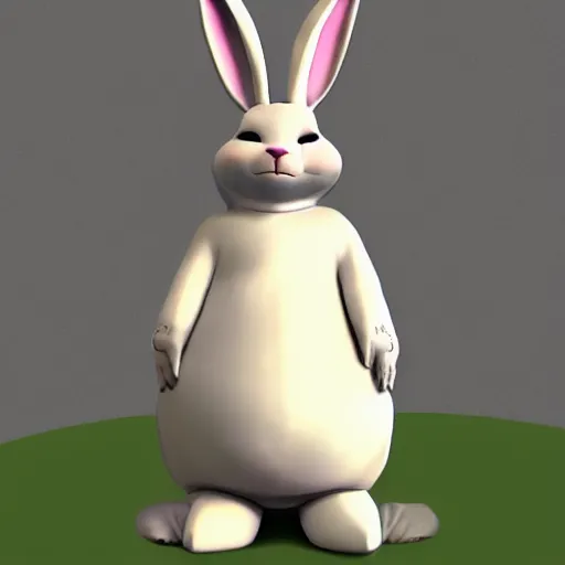 Image similar to Big Chungus as a humanoid rabbit