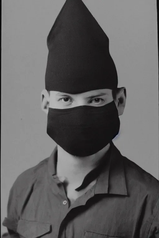 Image similar to studio photo of young man wearing black mask