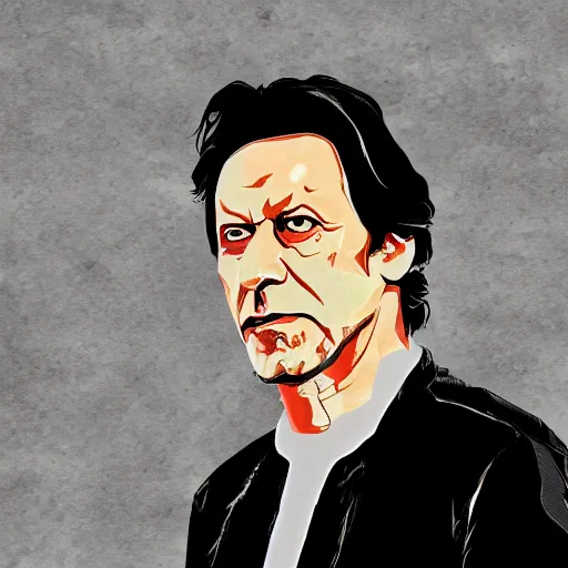 Image similar to Imran Khan as an evil mastermind taking over the world, digital art