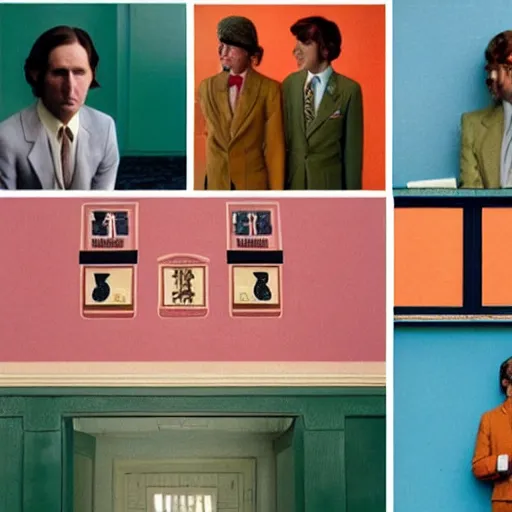 Image similar to 5 colors used by wes anderson