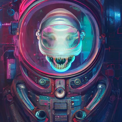 Image similar to hyperrealistic portrait of a squid monster astronaut, full body portrait, well lit, intricate abstract. cyberpunk, intricate artwork, by Tooth Wu, wlop, beeple. in the style of Jin Kagetsu, James Jean and wlop, highly detailed, sharp focus, intricate concept art, digital painting, ambient lighting, 4k, artstation