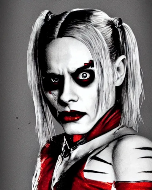 Prompt: Jared Leto as Harley Quinn