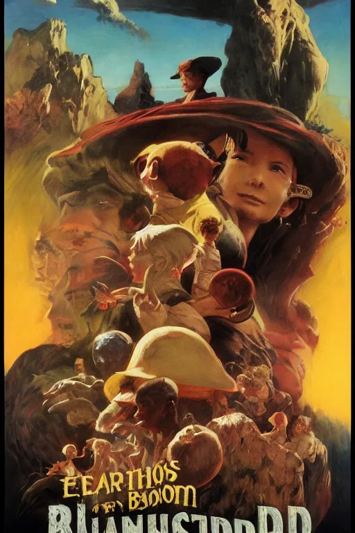 Prompt: Movie poster of EarthBound 2, Highly Detailed, Dramatic, A master piece of storytelling, by frank frazetta, ilya repin, 8k, hd, high resolution print