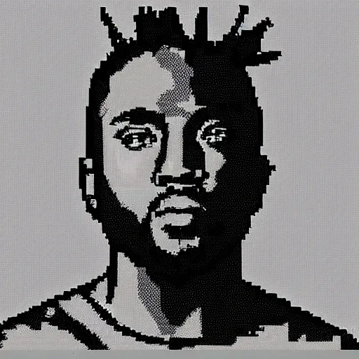 Prompt: pixel art of kendrick lamar