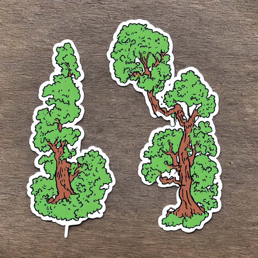 Prompt: a sticker depicting a tree