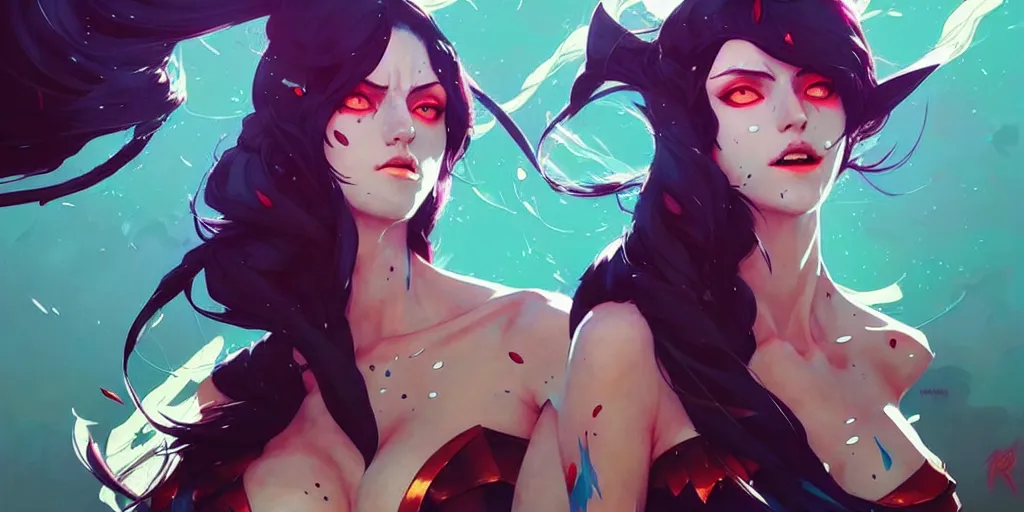 Image similar to a ultradetailed painting of morgana from league of legends by conrad roset, greg rutkowski and makoto shinkai trending on artstation