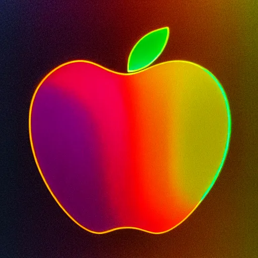 Prompt: Apple with the colors of a rainbow, glowing, post processing, Octane Render in the style of waya steurbaut