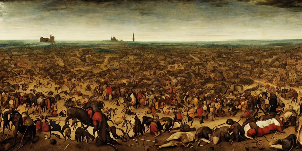 Image similar to beautiful oil matte painting, the triumph of the black plague, wonderful masterpiece highly detailed, beautiful cinematic light deep focus, elegant, digital painting, smooth, sharp focus, golden ratio, dramatic illumination, ultra realistic, 8 k, art by pieter bruegel