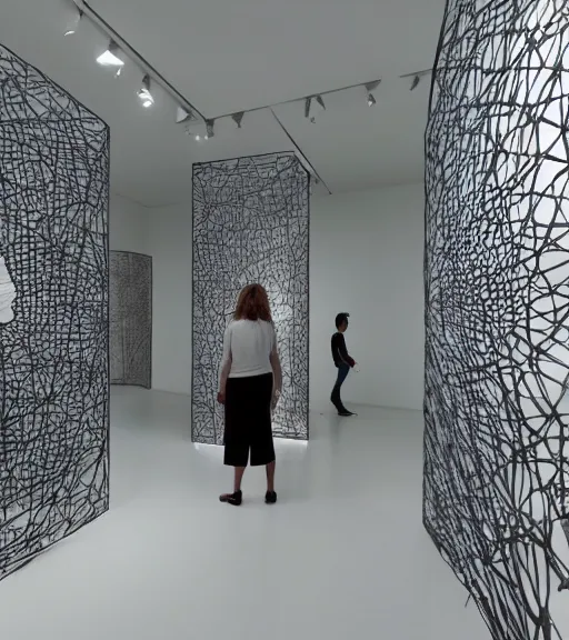 Image similar to x - ray architecture installation, art exhibition, biennale, museum, vr, virtual