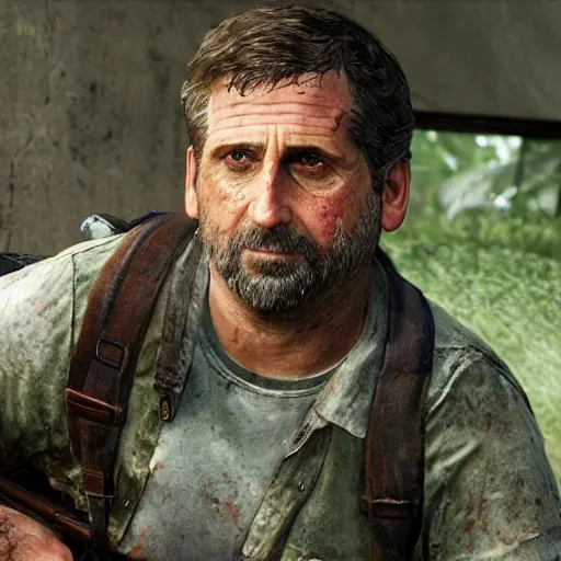 steve carell as joel in the last of us, Stable Diffusion