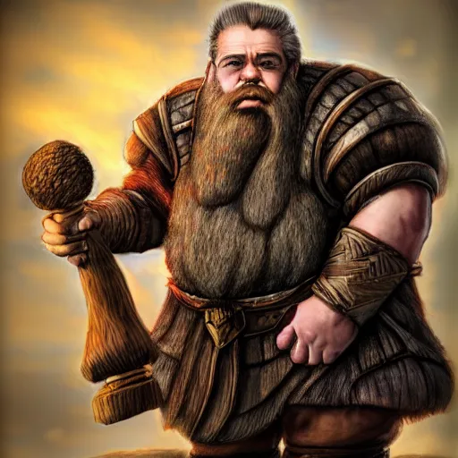 Image similar to andew the giant as a dwarf