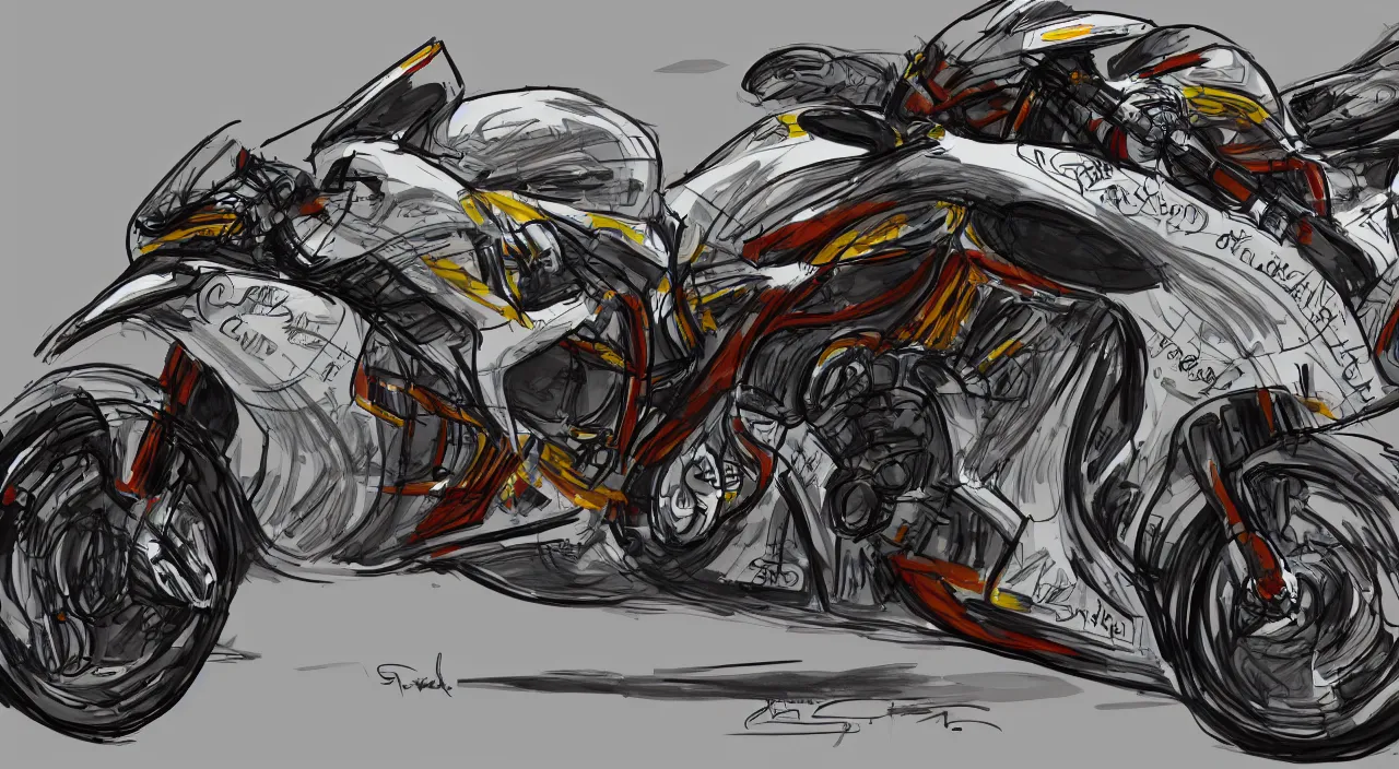 Image similar to concept art of an race motorcycle, high detail, high definition, 8k