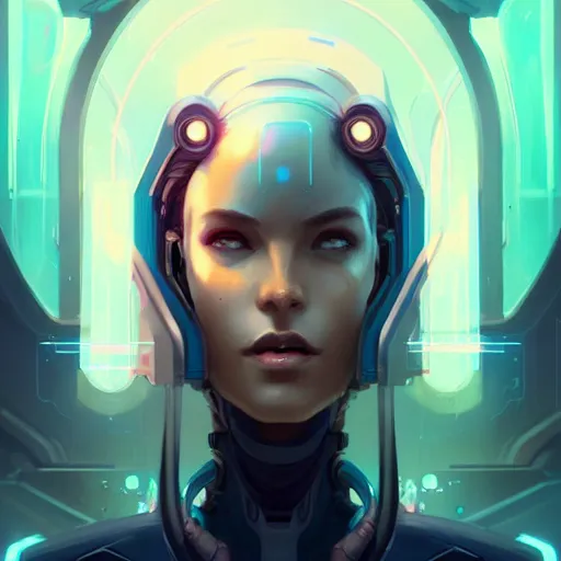 a portrait of a beautiful cybernetic oracle, cyberpunk | Stable ...