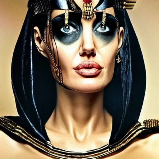 Prompt: an amazing award winning photo of angelina jolie as cleopatra