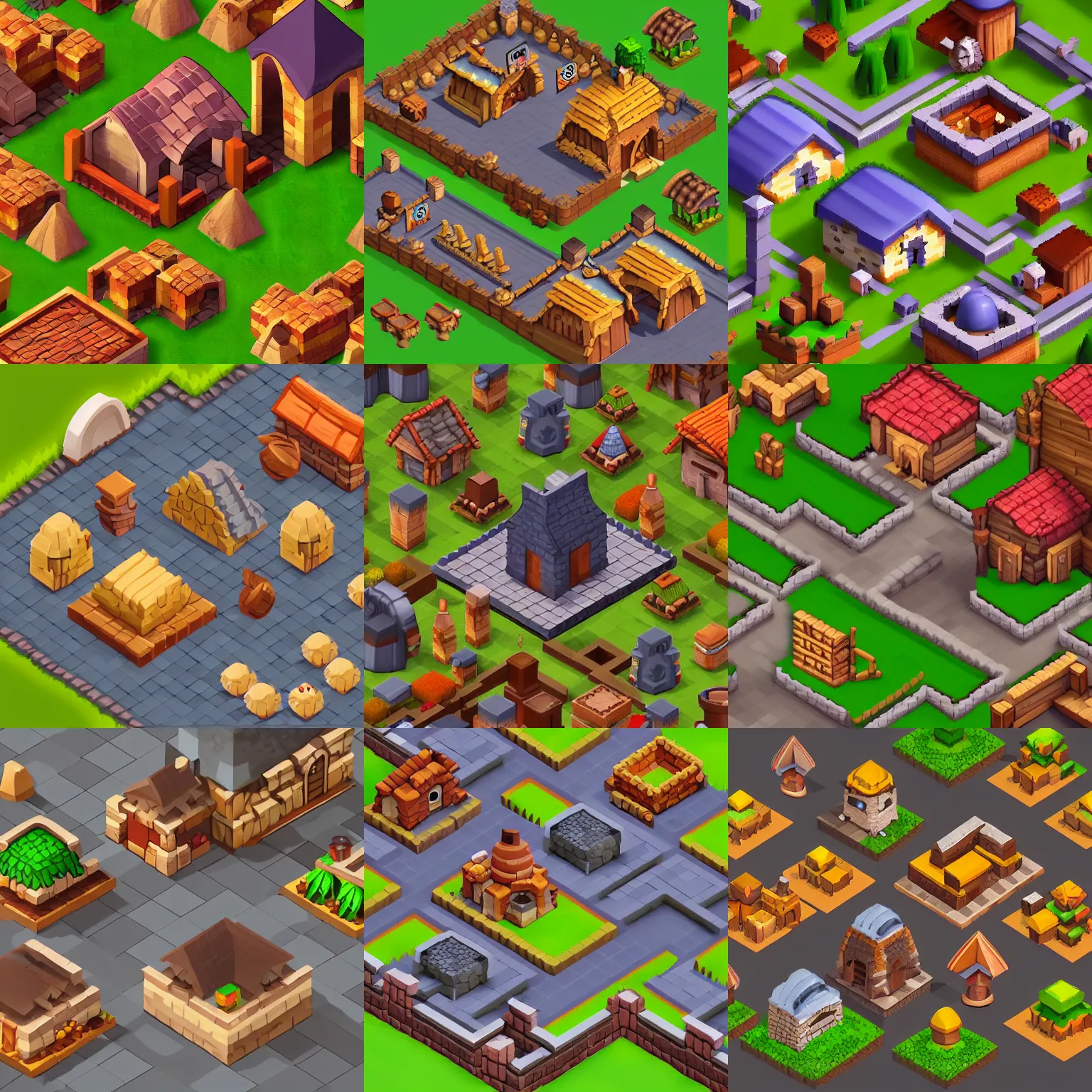 Prompt: isometric, medieval bakery building sprite on a solid background, clash of clans style, modular game dev art
