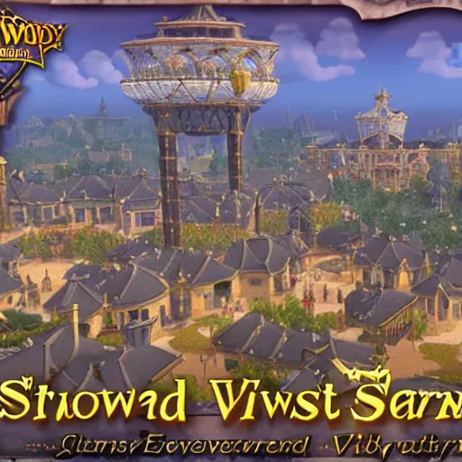 Image similar to Stormwind city, screenshot from violet evergarden