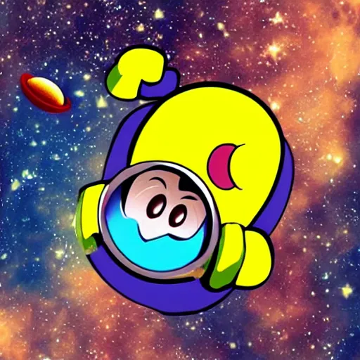 Prompt: pacman in space