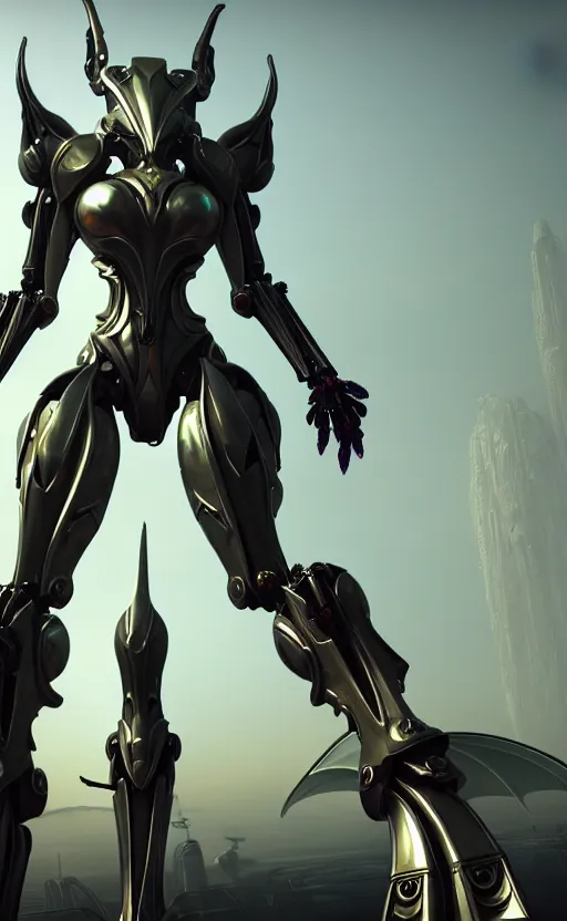 Prompt: extremely detailed upward cinematic shot of a giant 1000 meter tall beautiful stunning hot saryn female warframe, with an anthropomorphic robot mecha female dragon head, OLED visor for eyes, metal ears, silver sharp streamlined armor, sharp robot dragon paws, sharp claws, walking on top of a tiny city, towering high up over your view, legs taking your pov, camera looking up between her legs, thick smooth warframe legs looming over towers, stepping on towers, stepping on the city, crushing buildings beneath her detailed sharp feet, camera looking up at her from the ground, fog rolling in, massive scale, epic proportions, ground view, upward shot, epic shot, low shot, leg shot, dragon art, micro art, macro art, giantess art, macro, furry, giantess, goddess art, warframe fanart, furry art, furaffinity, digital art, high quality 3D realistic, DeviantArt, artstation, Eka's Portal, HD, depth of field