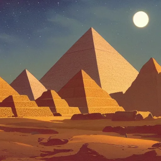 Image similar to ancient snow white pyramids. Cinematic lighting. Art by moebius