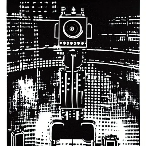 Prompt: robot featured in fritz lang's film metropolis by andy warhol