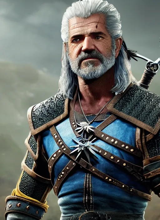 Prompt: Mel Gibson in The Witcher 3, gameplay, 8k, HD