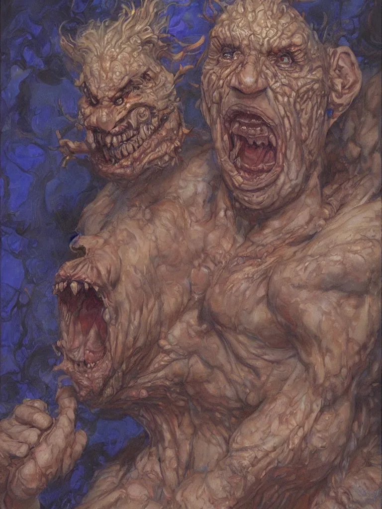 Prompt: Potrait of a Happy Monster Boy, by Donato Giancola