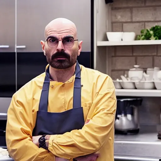 Image similar to binging with babish guest starring walter white