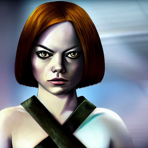 Prompt: emma stone as aeon flux