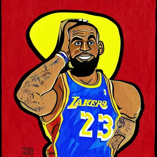 Image similar to portrait of lebron james by dr seuss