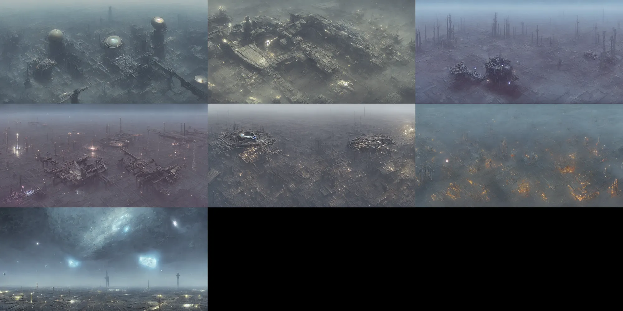 Image similar to concept art, largest space station every constructed. Oneil ring, 1 million people, industrial design, immensity, cinematic lighting, low contrast, low saturation, 4k, anthem game inspiration, widescreen ratio, wide angle, beksinski, simon stalenhag