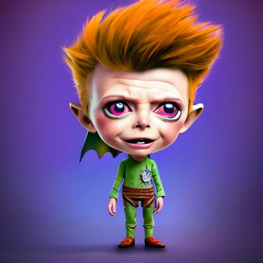 Prompt: an epic fantasy comic book style portrait painting of an extremely cute and adorable very beautiful chibi david bowie, character design by mark ryden and pixar and hayao miyazaki, unreal 5, daz, hyperrealistic, octane render, cosplay, rpg portrait, dynamic lighting, intricate detail, harvest fall vibrancy, cinematic